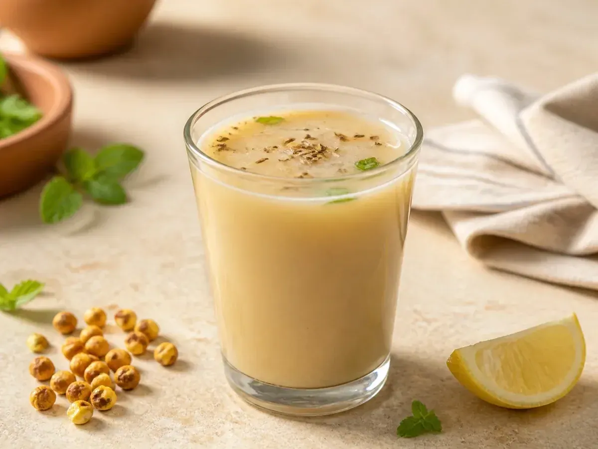 A chilled glass of savoury sattu sharbat